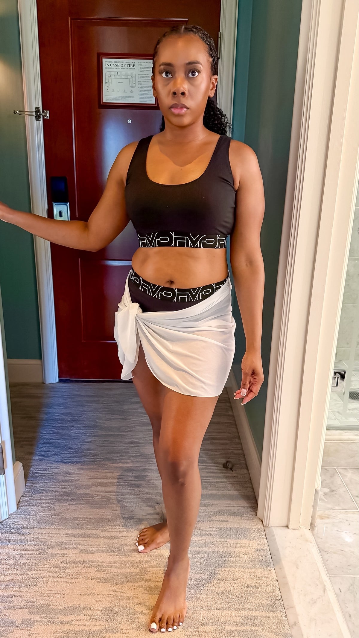Rib Monogram Swimsuit